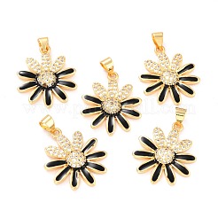Colgantes de circonita cúbica micro pavé de latón chapado en oro real de 18 quilates&nbsp;ZIRC-L100-087G