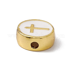 Emaille-Perlen aus echtem 18 Karat vergoldetem Messing&nbsp;KK-F814-04G-M