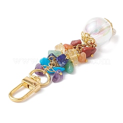 Décorations pendentif en perles de pierres mélangées naturelles chakra&nbsp;HJEW-JM01109