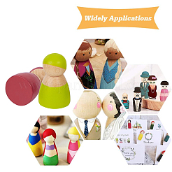 Regenbogen Holzpflockpuppen&nbsp;WOOD-WH0098-53