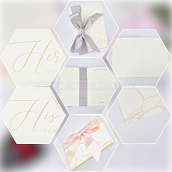 2 set di biglietti di auguri nuziali in carta rettangolare con motivo floreale&nbsp;AJEW-GF0008-58B