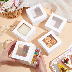 Quadratische Geschenkboxen aus Kraftpapier zur Aufbewahrung&nbsp;CON-WH0095-100B-01