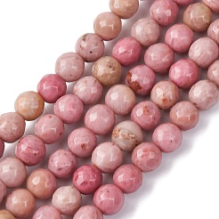 Brins de perles rondes en rhodonite naturelle facettée&nbsp;G-M289-02-6mm