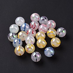 Placcatura uv arcobaleno iridescente perline acriliche da banco&nbsp;X-OACR-E009-09