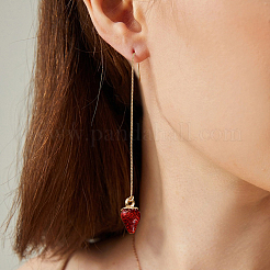 4 Paar 2 Stile Legierung Erdbeere Clip-on Ohrringe & Kette Quaste Ohr Gewinde&nbsp;EJEW-HY0001-10