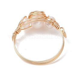 Natürliche Perle Fingerringe&nbsp;RJEW-JR00990