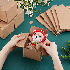 Quadratische Geschenkboxen zur Aufbewahrung von Halsketten und Ohrringen aus Kraftpapier&nbsp;CON-WH0095-91