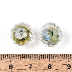 Perles de lampwork faites à la main avec fleur intérieure texturée&nbsp;LAMP-T024-07C