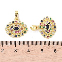 Ciondoli in vero ottone placcato oro 18k con micro pavé di zirconi&nbsp;KK-L209-038G-01