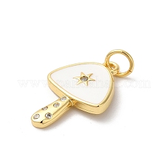 Colgantes de circonita cúbica de latón chapado en estante con tema de otoño&nbsp;KK-Z056-32G-02