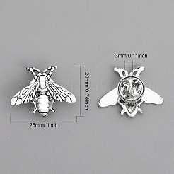 12 Stück Anstecknadel aus Legierung mit Bienenmotiv&nbsp;JEWB-CA0001-36AS