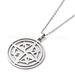 Collana con ciondolo a forma di stella in acciaio inossidabile 201 anti-ossidazione con catene a cavo&nbsp;NJEW-Q317-03P