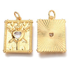 Pendentifs en laiton zircon cubique transparent&nbsp;ZIRC-O036-53G