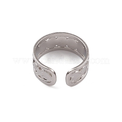 Offener Manschettenring aus anlaufgeschütztem 304 Edelstahl mit Herz-Wickeldesign für Damen&nbsp;RJEW-G285-06P