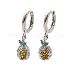 Créoles en laiton avec zircon cubique&nbsp;EJEW-Q015-02P-A