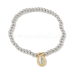 Messing-Armbänder mit ovalen Charms&nbsp;BJEW-B148-03A-02