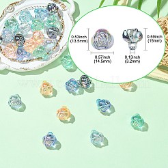 30 pièce de perles acryliques transparentes électrolytiques de 5 couleurs&nbsp;PACR-CJ0001-41