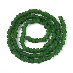 Brins de perles de verre opaques givrées&nbsp;GLAA-N017-4mm-17