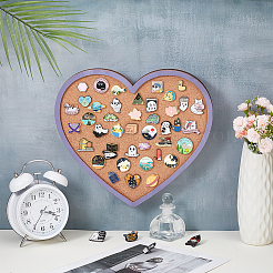 Herz-Wand-Brosche Schmuck Display Kork & Sperrholz Tablett&nbsp;AJEW-WH0596-116B-01