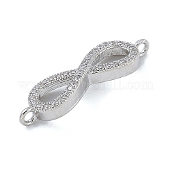 Gestell aus Messing mit Mikropflaster und klaren Zirkonia-Unendlichkeits-Anschluss-Charms&nbsp;KK-A234-079P