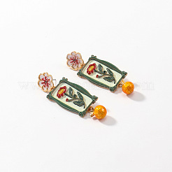 Ohrstecker und Hängeohrringe aus Legierung und Emaille für Damen&nbsp;WG66E5A-01