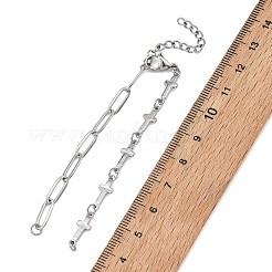 Herstellung von Armbändern aus Büroklammerketten und Kreuzgliederketten aus Edelstahl 304&nbsp;AJEW-JB01642