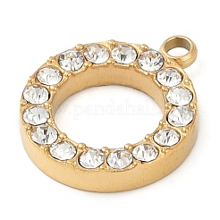 Ciondoli in strass in acciaio inossidabile 304 con placcatura sotto vuoto in pvd&nbsp;STAS-S131-04G-01