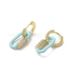 Orecchini pendenti a cerchio ovali in ottone dorato&nbsp;EJEW-L268-039G-01