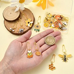 20 x Maschenmarkierer aus Emaille mit Bienenmotiv&nbsp;HJEW-CJ00066