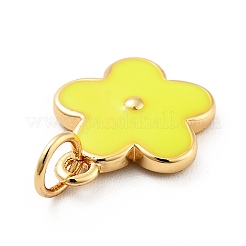 Ciondoli smaltati in ottone placcato a cremagliera&nbsp;KK-G387-09G-03