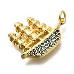 Ottone micro spianare pendenti zirconi&nbsp;KK-Z093-14G