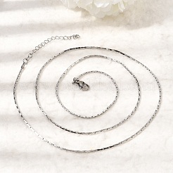 Collares de cadena de eslabones Boston de acero inoxidable 304 de 1.3 mm para mujeres y hombres.&nbsp;NJEW-Z115-12P-03