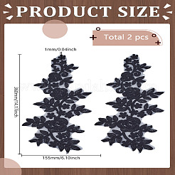 1 paire de patchs à coudre en tissu brodé hydrosoluble&nbsp;DIY-LP0003-52
