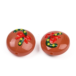 Cuentas de esmalte de lampwork navideñas hechas a mano&nbsp;LAMP-C020-03E