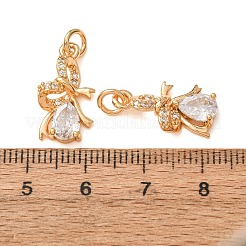 Pendenti in zirconi cubici trasparenti in micro pavè di ottone&nbsp;CU-CBAEC99-25G
