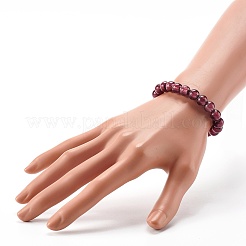 Handgefertigte Stretch-Armbänder aus Silberfolie mit Glasperlen&nbsp;BJEW-JB06464-02
