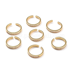Bague de manchette ouverte en zircone cubique transparente pour femme&nbsp;RJEW-C018-01G