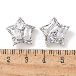 Gestell aus Messing mit Mikropflaster und klaren Zirkonia-Knöpfen&nbsp;KK-K293-19P