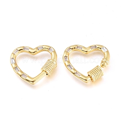 Messing Micro Pave Zirkonia Schraube Karabiner Schloss Charms&nbsp;KK-M206-11G-01