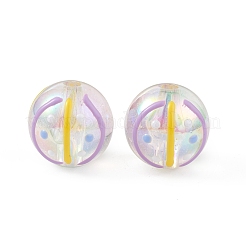 Placage uv perles d'émail acrylique irisé arc-en-ciel&nbsp;LS-OACR-I003-15A