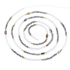Cadenas de cintura ajustables con cuentas de vidrio para mujer&nbsp;AJEW-TA0005-78B