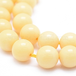 Abalorios de jade amarillo natural hebras&nbsp;G-D0010-02-8mm