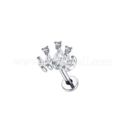 Orecchini in acciaio inossidabile 304 con zirconi cubici per cartilagine&nbsp;WGBE79F-02