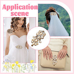 6 pieza de accesorios de ropa de diy de vidrio y aleación&nbsp;DIY-FG0008-13B