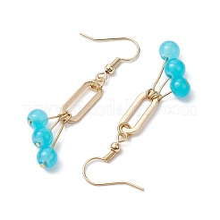 Boucles d'oreilles imitation jade verre pendentif&nbsp;EJEW-JE05924-02