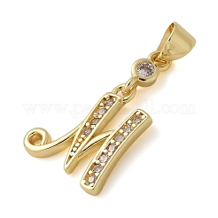 Pendentifs avec zircon cubiques à micro-pavés en laiton&nbsp;KK-M319-02G-M