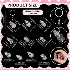 10 mini bouteille à souhaits en verre&nbsp;KEYC-NB00033