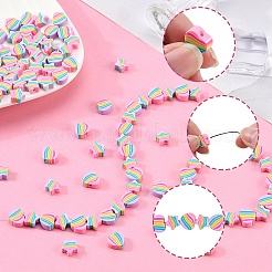 100pcs 2 Arten handgemachte Polymer-Ton-Perlen&nbsp;CLAY-YW0001-97