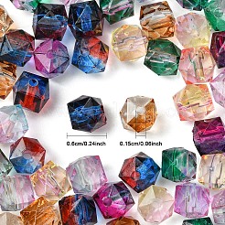 60 Stück 6 Farben zweifarbige transparente&nbsp;ACRP-YW0001-14