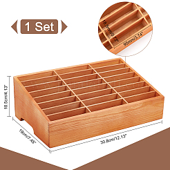 Caja de almacenamiento de teléfono celular de madera de 24 rejilla&nbsp;AJEW-WH0258-969B